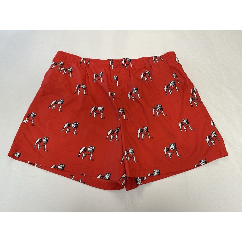 Columbia Men's UGA Bulldogs Swim Trunks Size XXL Red Georgia Print Swim Shorts